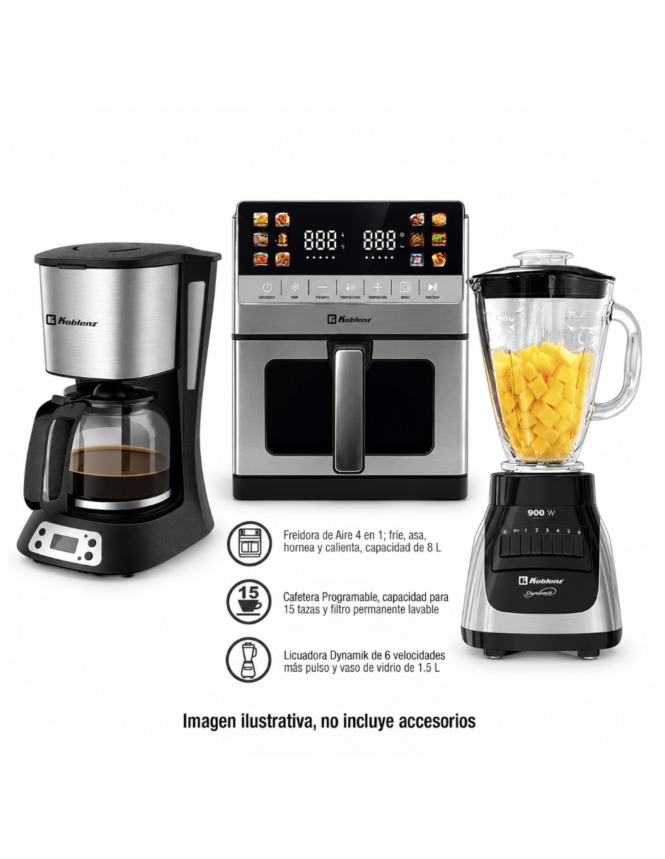 Combo Freidora de Aire + Cafetera + Licuadora 8 L Koblenz 3