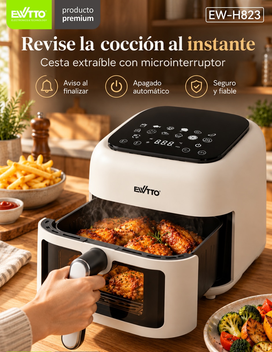 Freidora de aire con compartimento único 6.5 l ew-h823