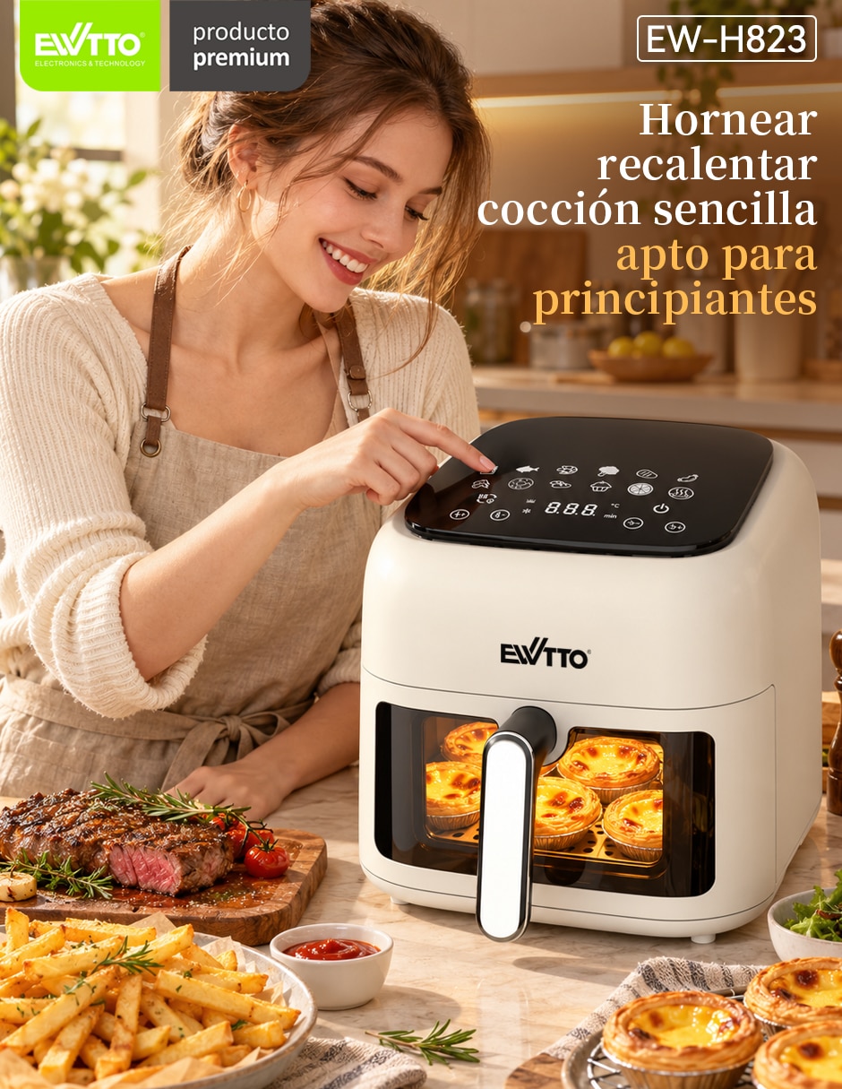 Freidora de aire con compartimento único 6.5 l ew-h823 6