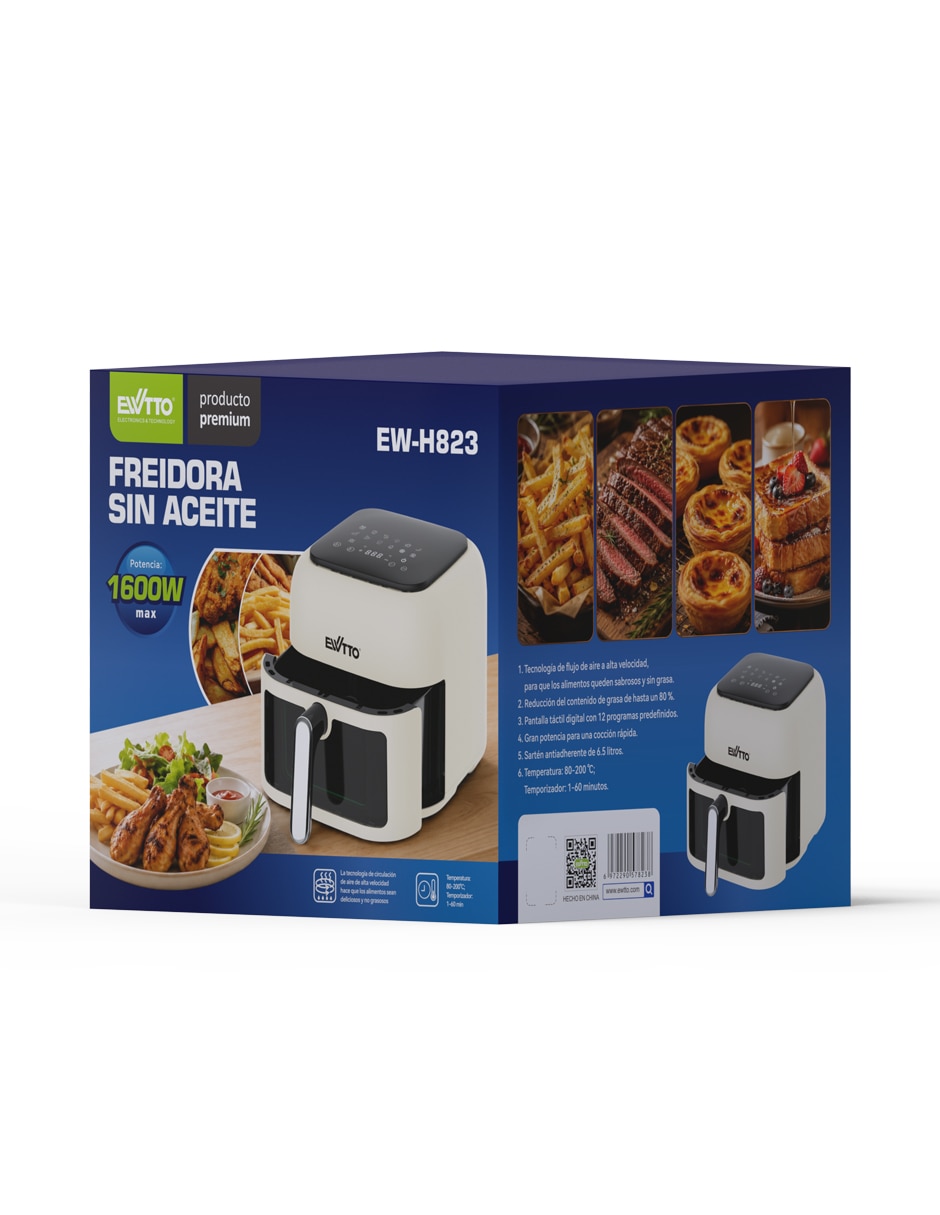 Freidora de aire con compartimento único 6.5 l ew-h823 8