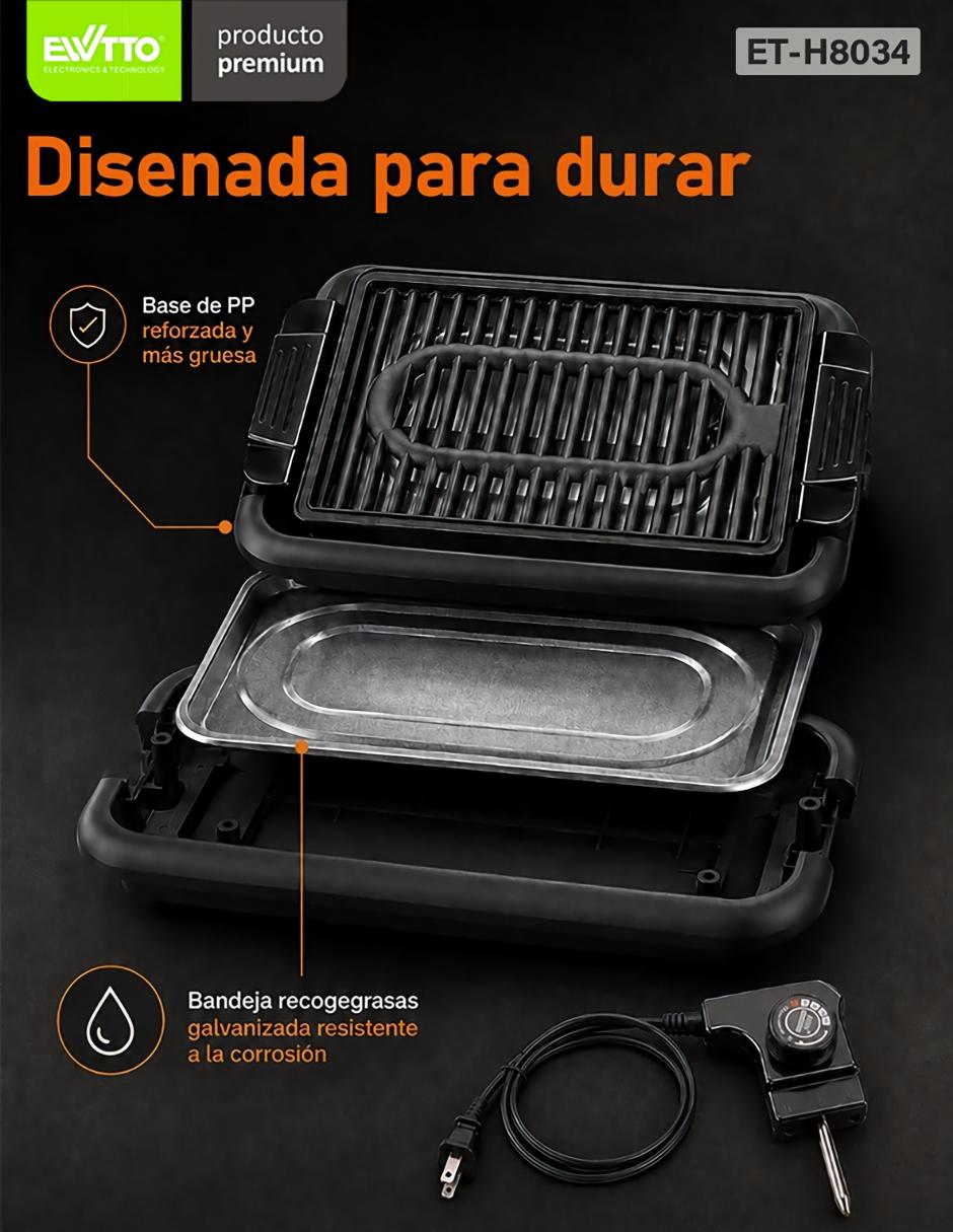 Sartén grill de plástico y metal