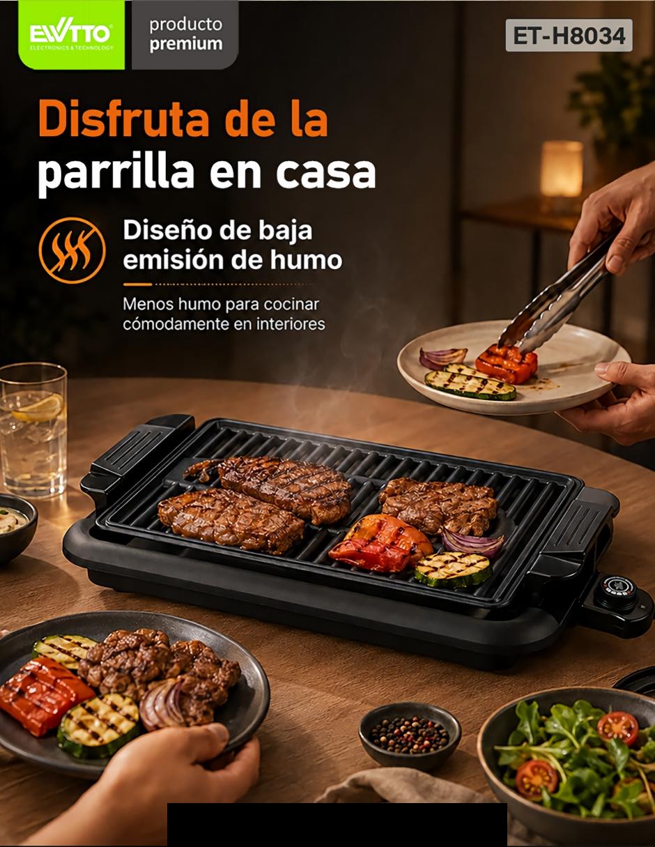 Sartén grill de plástico y metal