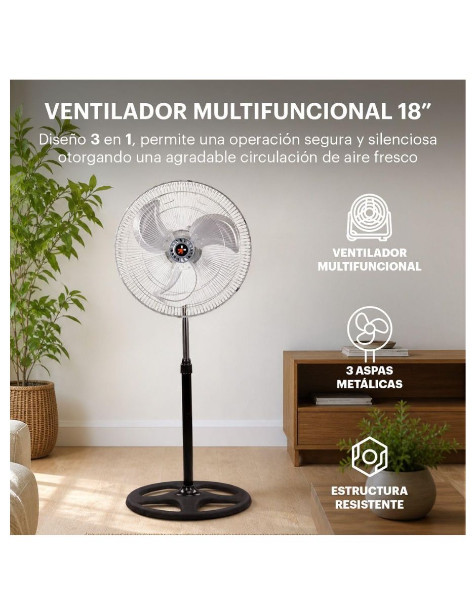 Ventilador 3 en 1 3 velocidades 4