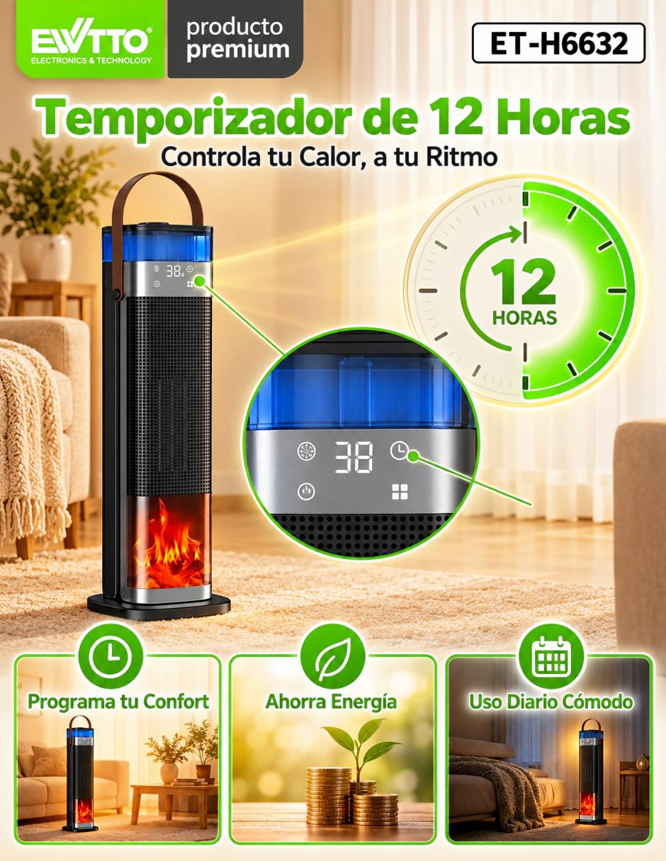 Calefactor torre torre eléctrico de 120 v - 127 v 11