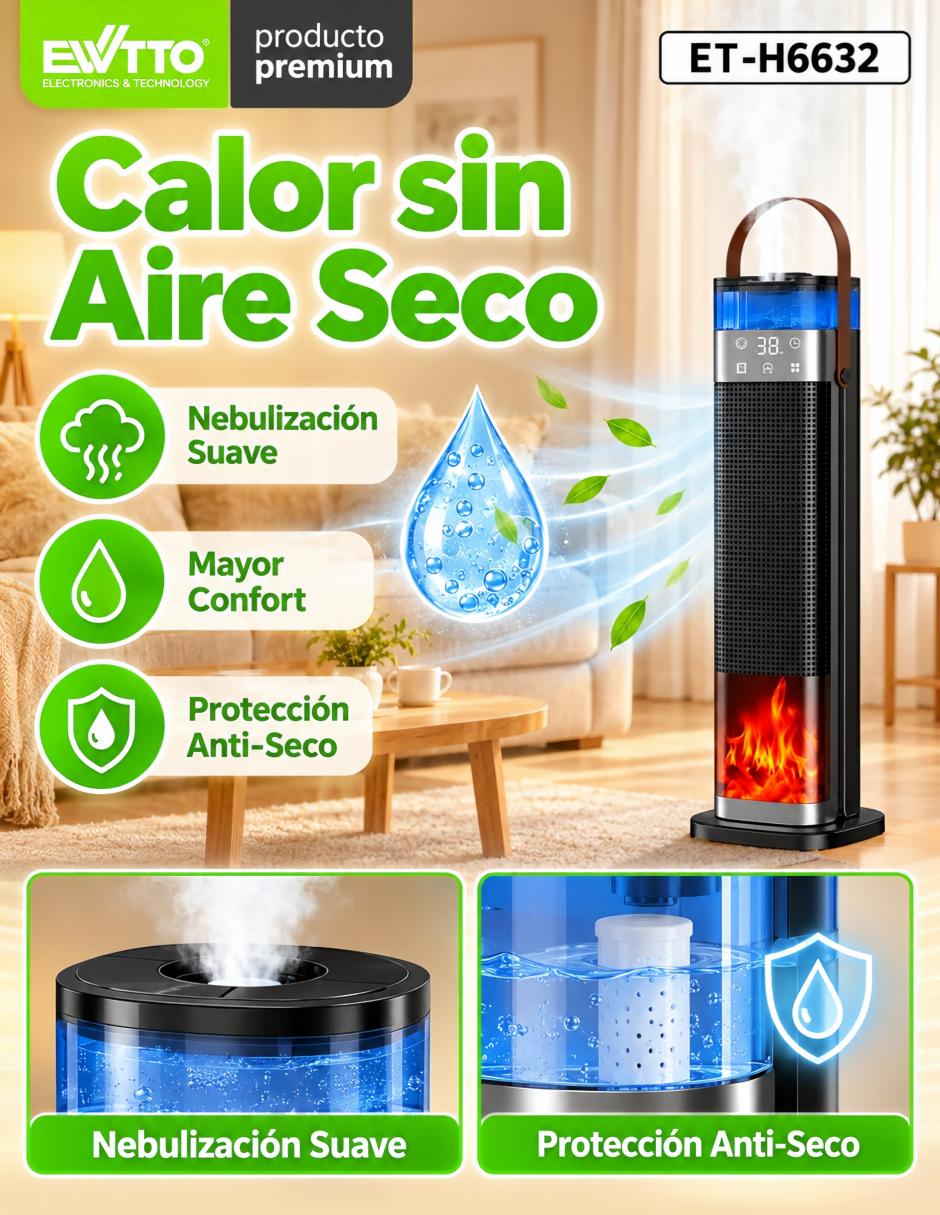 Calefactor torre torre eléctrico de 120 v - 127 v 3