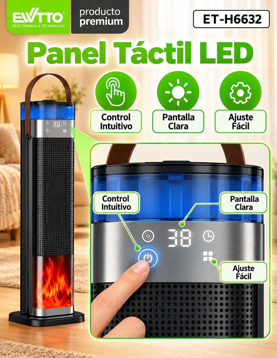 Calefactor torre torre eléctrico de 120 v - 127 v 4