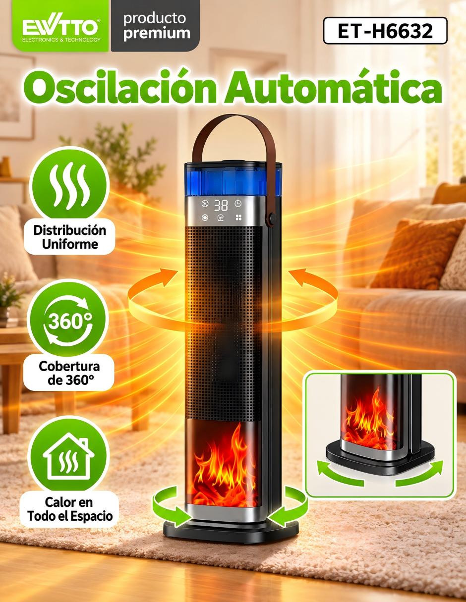 Calefactor torre torre eléctrico de 120 v - 127 v 7