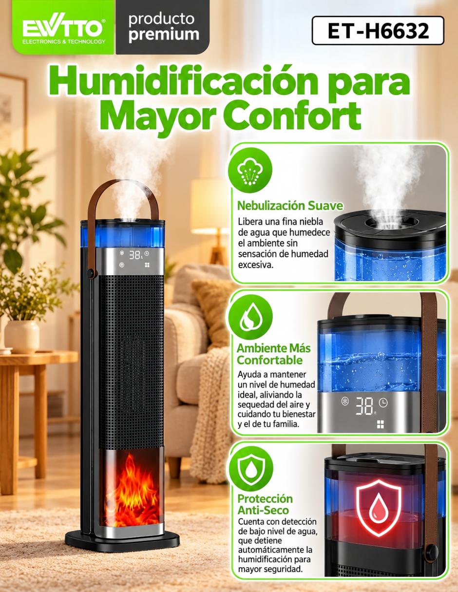 Calefactor torre torre eléctrico de 120 v - 127 v 9
